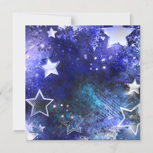 Space Background with Stars Magnetic Invitation (Front)