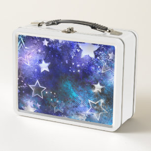 Space Background with Stars Metal Lunch Box