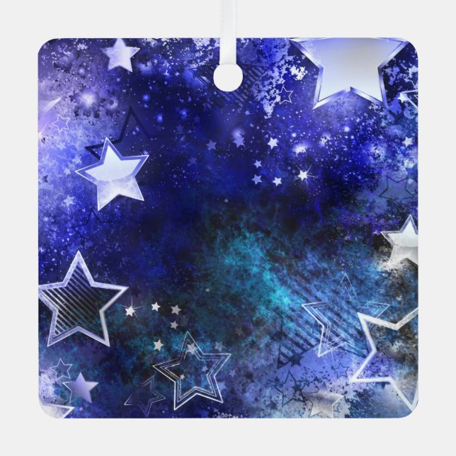 Space Background with Stars Metal Ornament (Front)