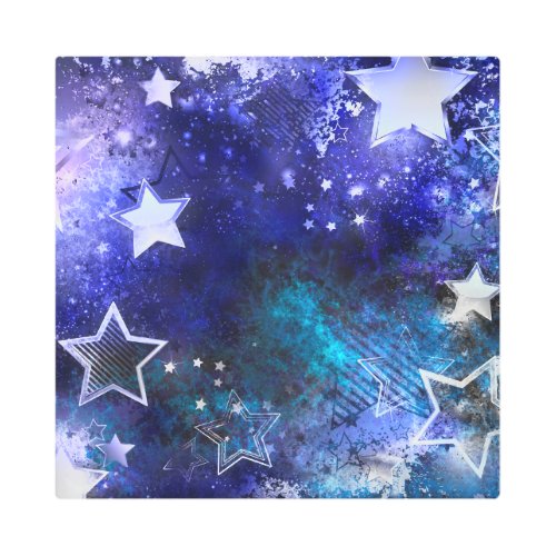 Space Background with Stars Metal Print