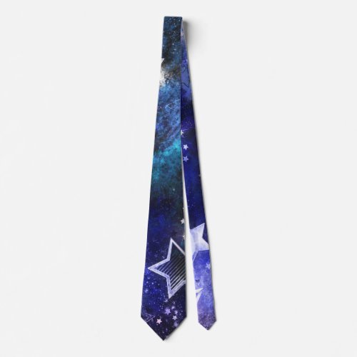 Space Background with Stars Neck Tie