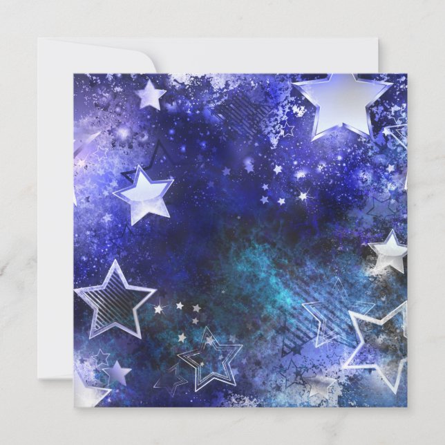 Space Background with Stars Note Card (Front)