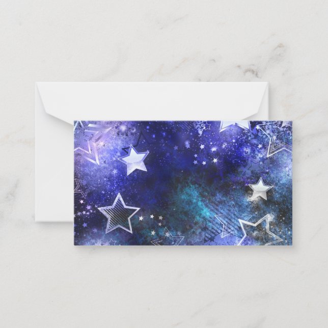 Space Background with Stars Note Card (Front)