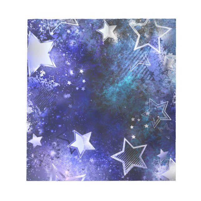 Space Background with Stars Notepad (Front)