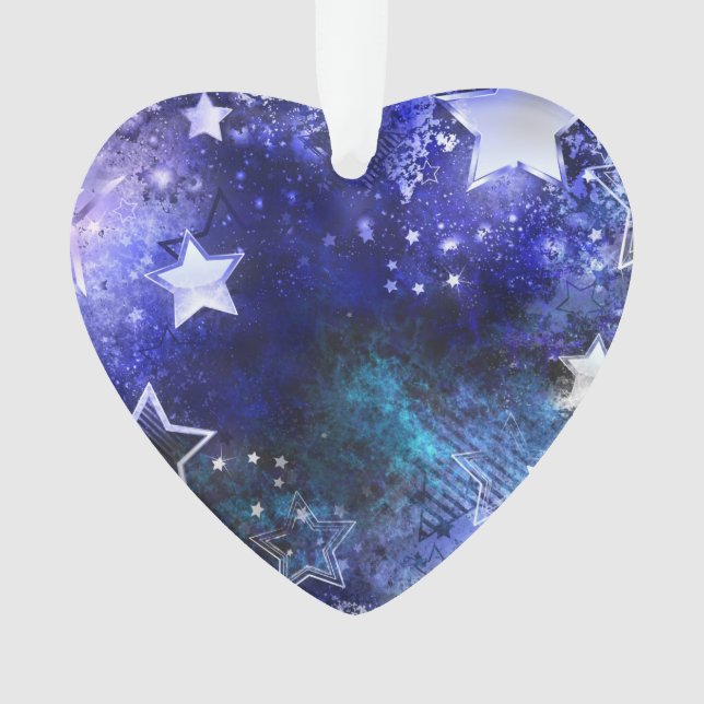 Space Background with Stars Ornament (Front)