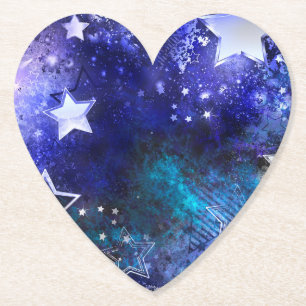 Space Background with Stars Paper Coaster