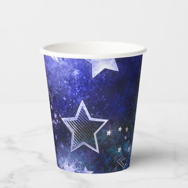 Space Background with Stars Paper Cups (Front)