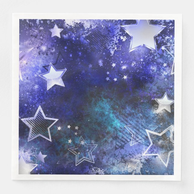 Space Background with Stars Paper Dinner Napkins (Front)