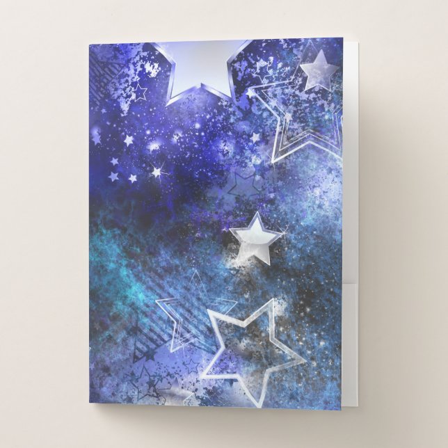 Space Background with Stars Pocket Folder (Front)