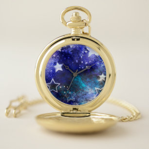 Space Background with Stars Pocket Watch
