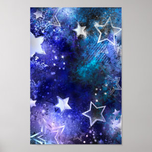 Space Background with Stars Poster