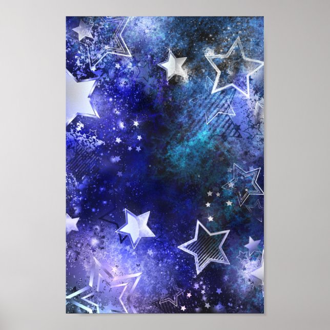 Space Background with Stars Poster (Front)
