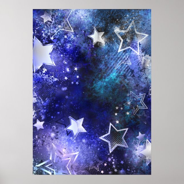 Space Background with Stars Poster (Front)