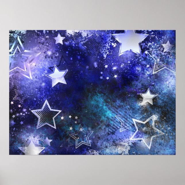 Space Background with Stars Poster (Front)