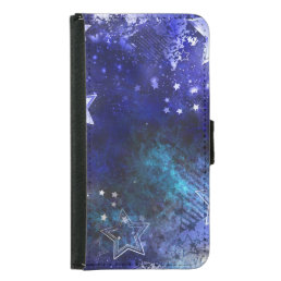 Space Background with Stars Samsung Galaxy S5 Wallet Case