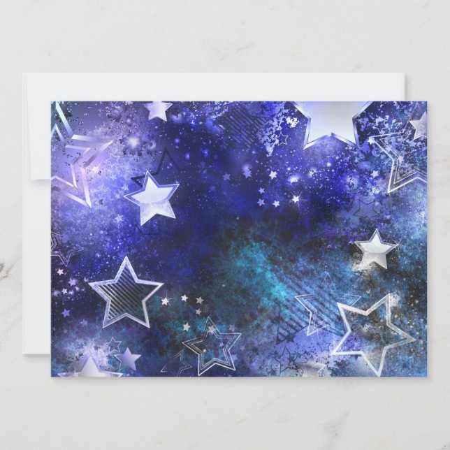 Space Background with Stars Save The Date (Front)