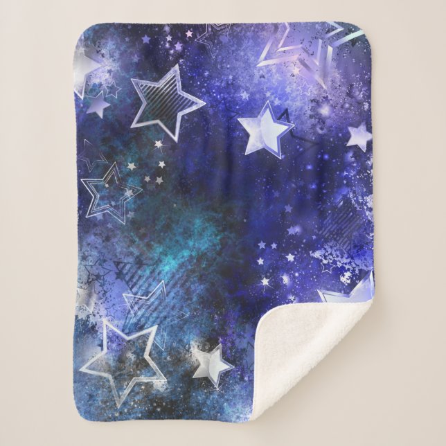 Space Background with Stars Sherpa Blanket (Front)