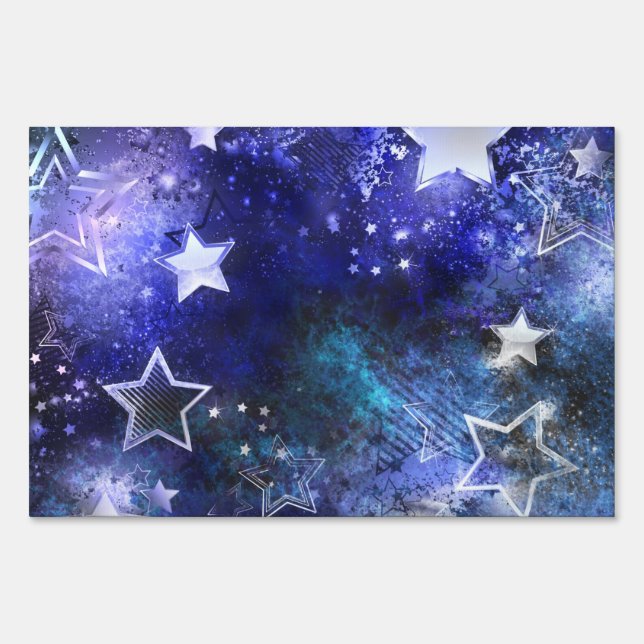 Space Background with Stars Sign (Front)