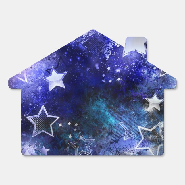 Space Background with Stars Sign (Front)