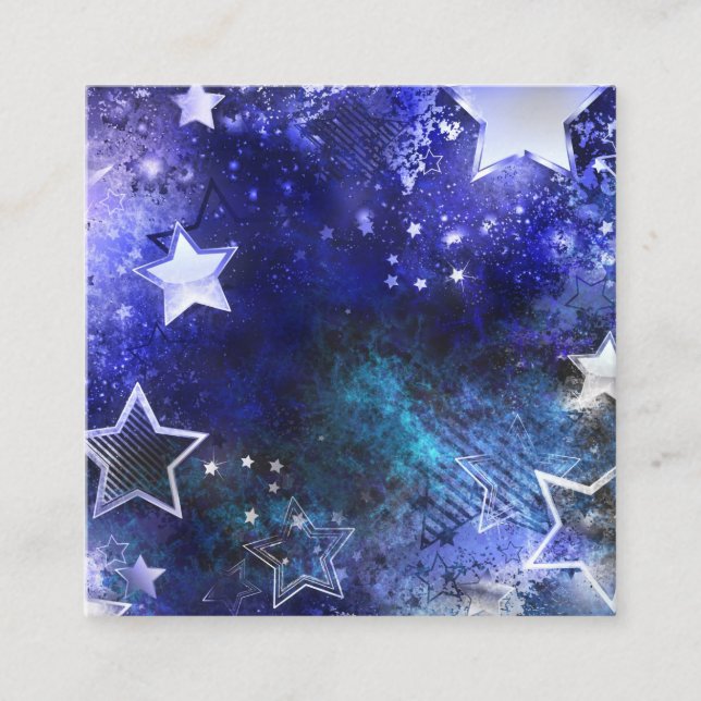 Space Background with Stars Square Business Card (Front)