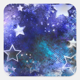 Space Background with Stars Square Sticker