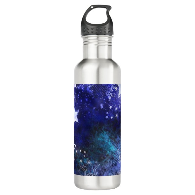 Space Background with Stars Stainless Steel Water Bottle (Front)