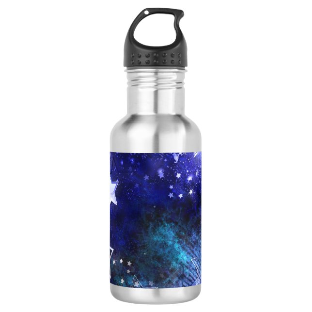 Space Background with Stars Stainless Steel Water Bottle (Front)