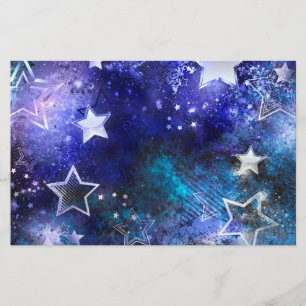 Space Background with Stars Stationery