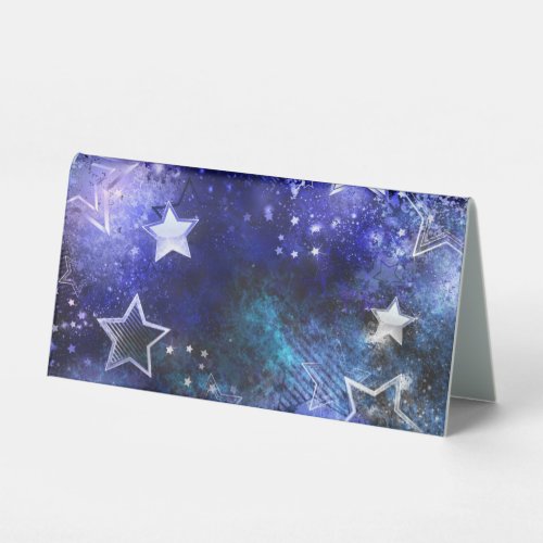 Space Background with Stars Table Tent Sign