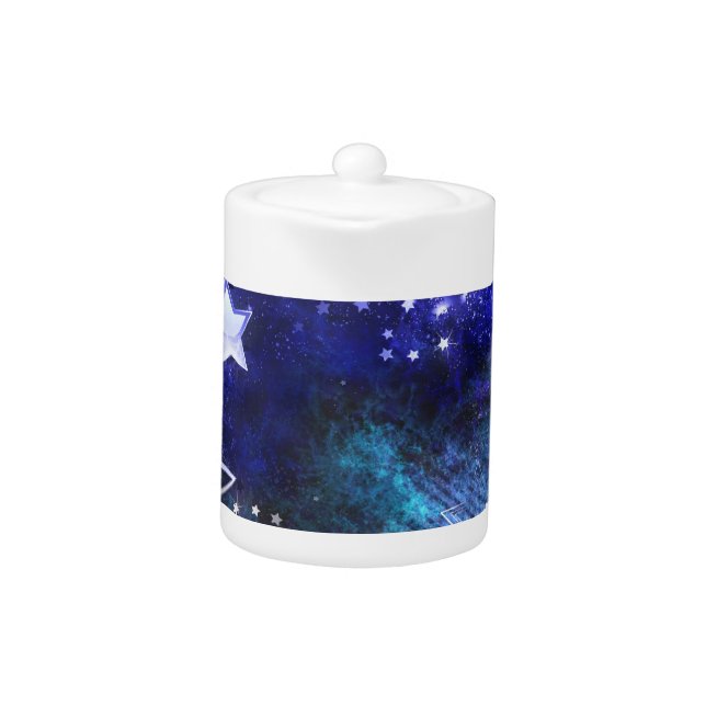 Space Background with Stars Teapot (Front)