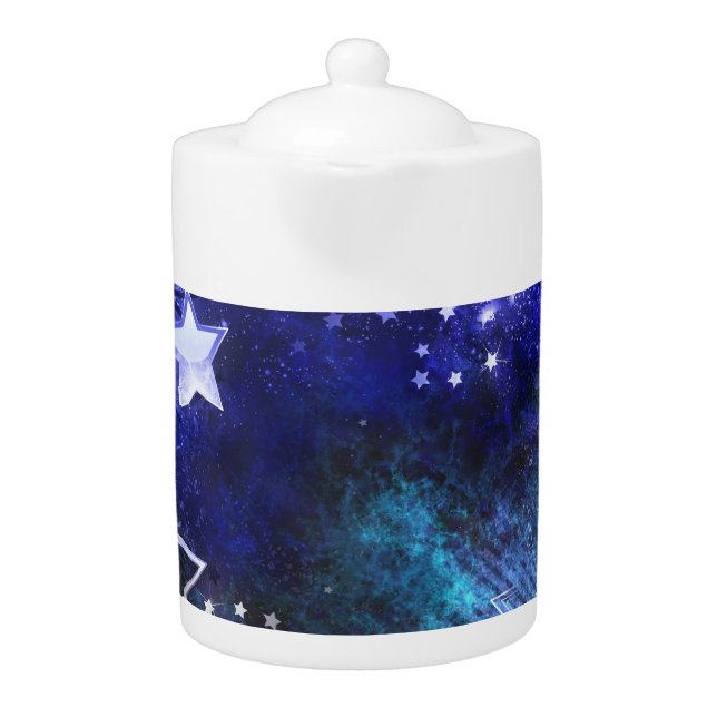 Space Background with Stars Teapot (Front)