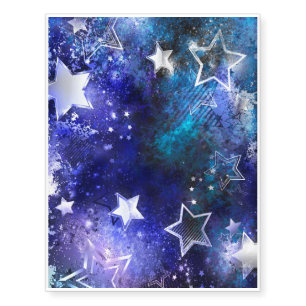 Space Background with Stars Temporary Tattoos