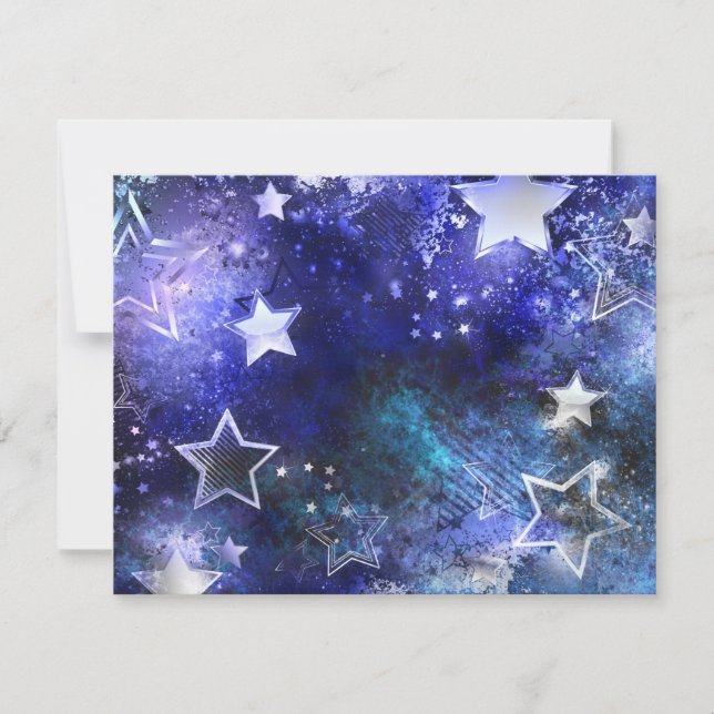 Space Background with Stars Thank You Card (Front)