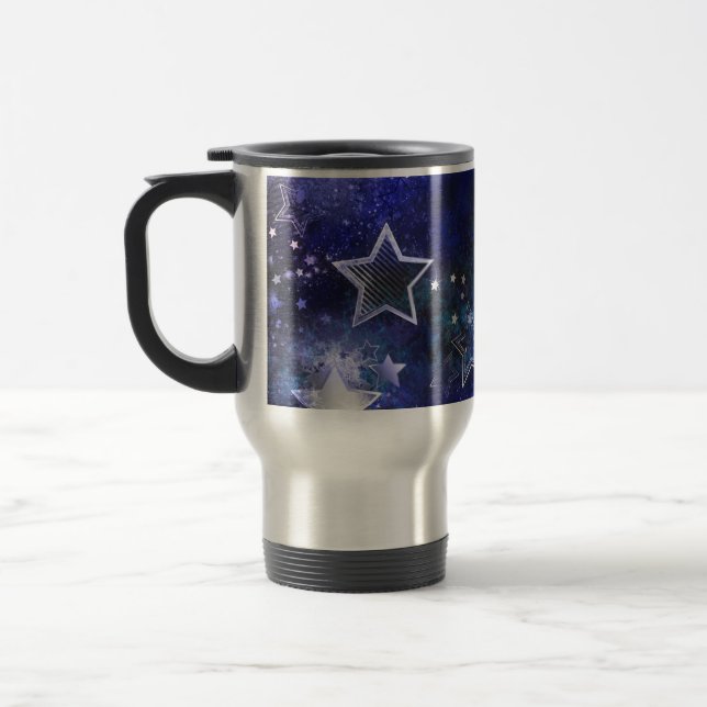 Space Background with Stars Travel Mug (Left)