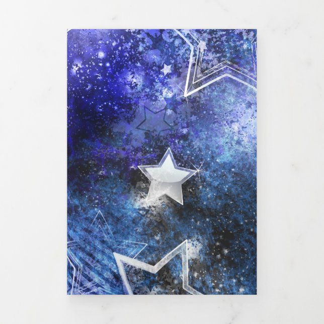 Space Background with Stars Tri-Fold Announcement (Cover)