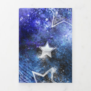 Space Background with Stars Tri-Fold Program