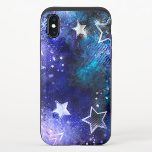 Space Background with Stars iPhone X Slider Case