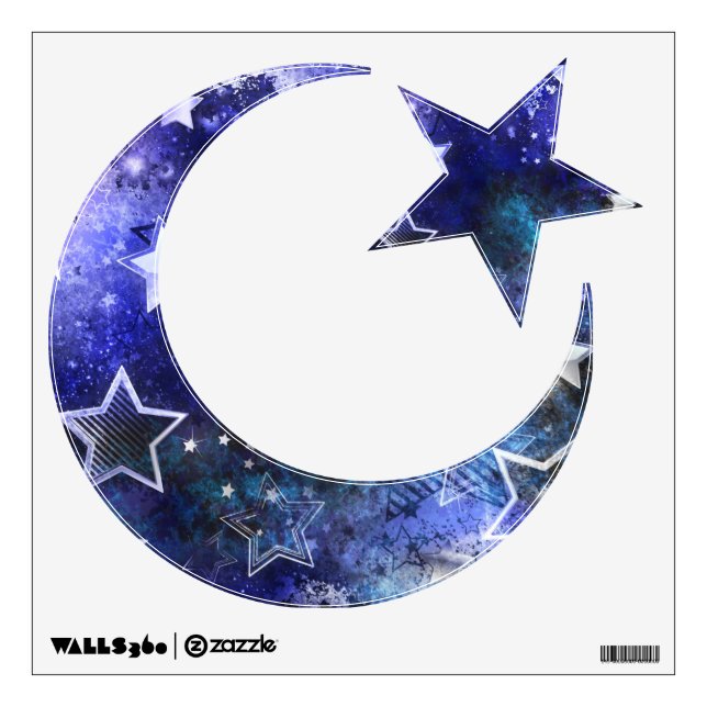 Space Background with Stars Wall Decal (Front)