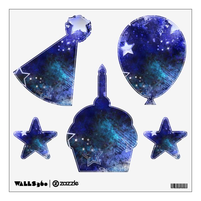 Space Background with Stars Wall Decal (Front)