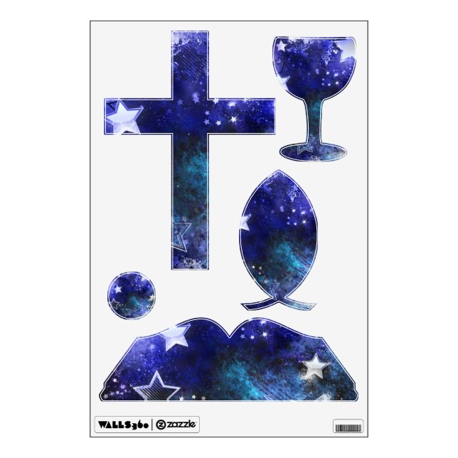 Space Background with Stars Wall Decal (Front)