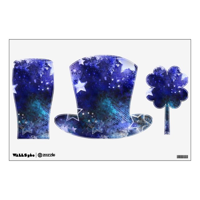 Space Background with Stars Wall Decal (Front)