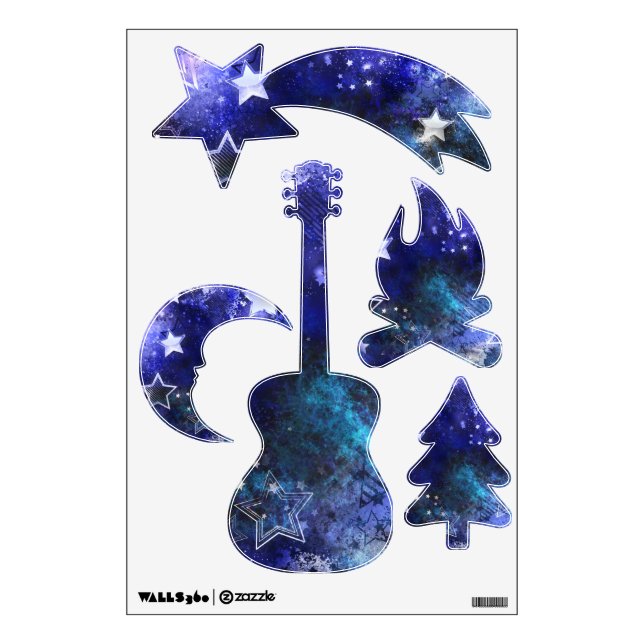 Space Background with Stars Wall Decal (Front)