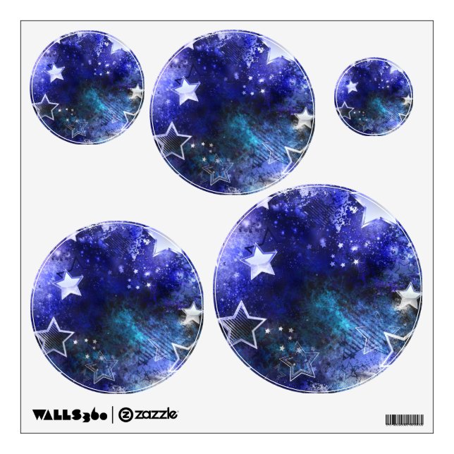 Space Background with Stars Wall Decal (Front)
