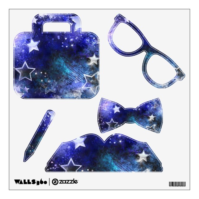 Space Background with Stars Wall Decal (Front)