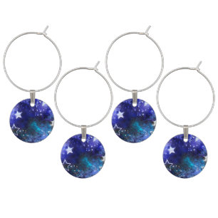 Space Background with Stars Wine Charm