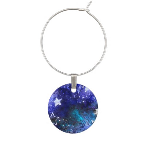 Space Background with Stars Wine Charm