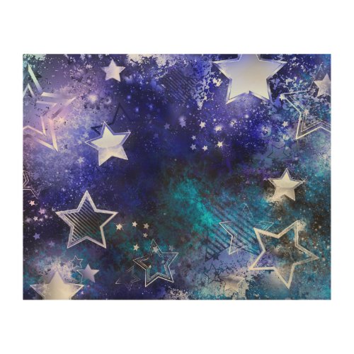 Space Background with Stars Wood Wall Art