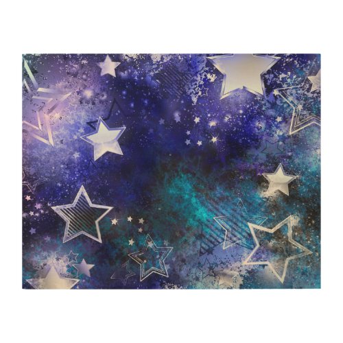 Space Background with Stars Wood Wall Art