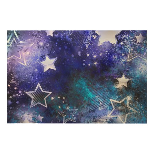 Space Background with Stars Wood Wall Art