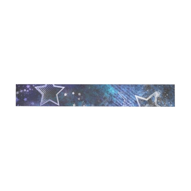 Space Background with Stars Wrap Around Label (Individual)